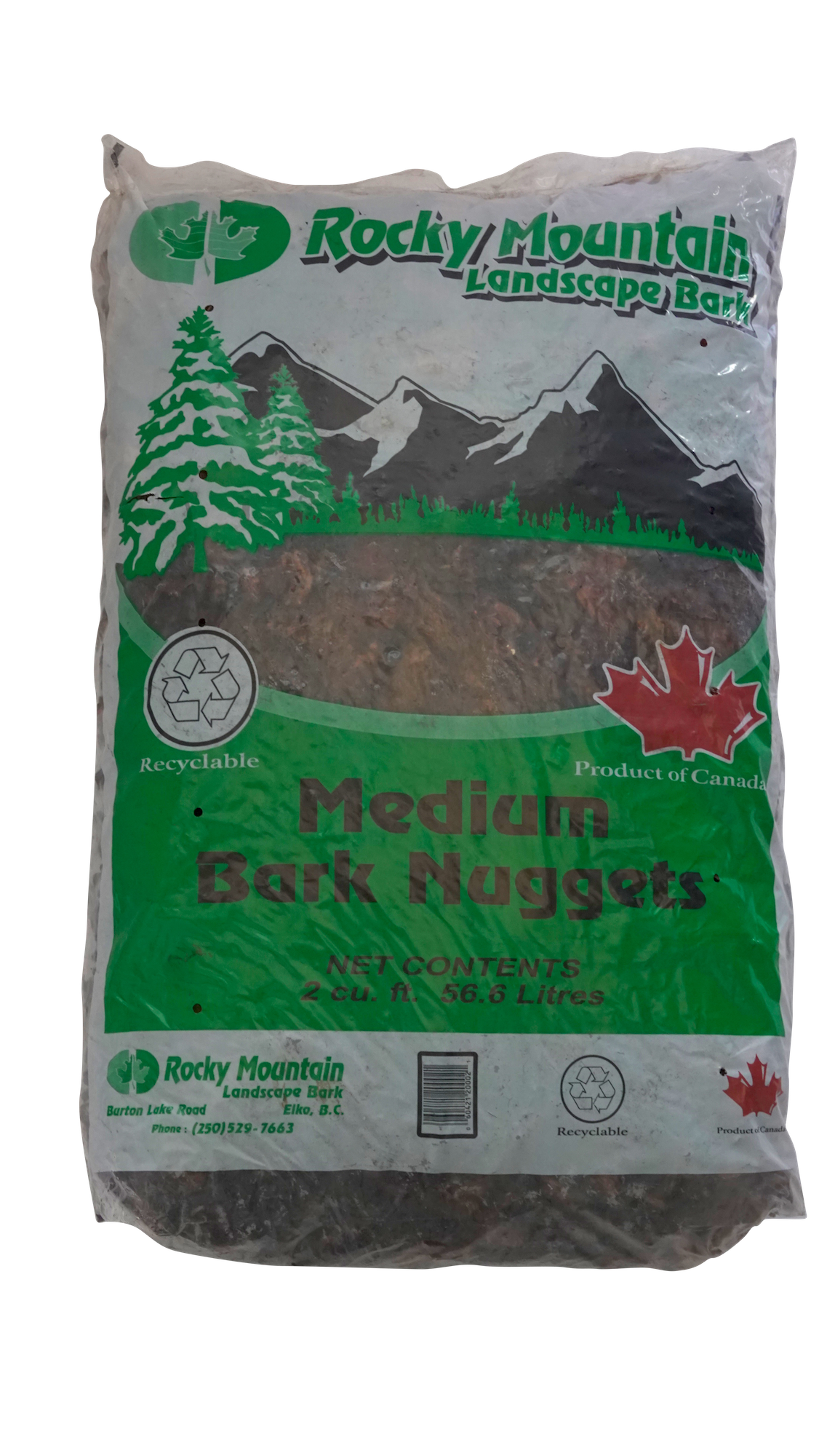 Medium 2” to 3 “ Douglas Fir Bark Nuggets - 3.0 Cubic Foot Bag