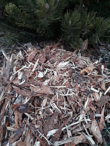 Shredded Pine/Spruce mulch 115-120 yard