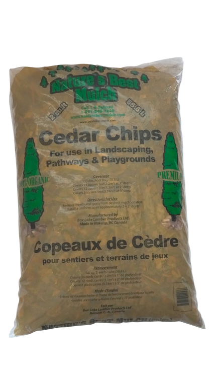 Western Red Cedar Wood Chips - 2.0 Cubic Foot Bag Full Pallet