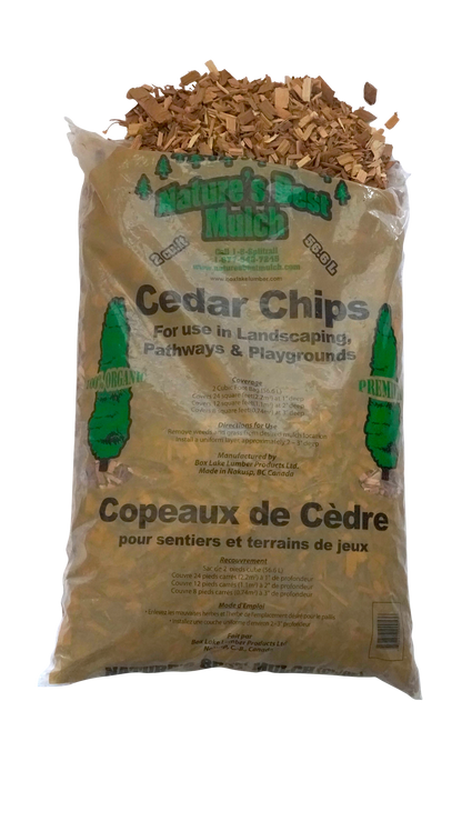 Western Red Cedar Wood Chips - 2.0 Cubic Foot Bag Full Pallet