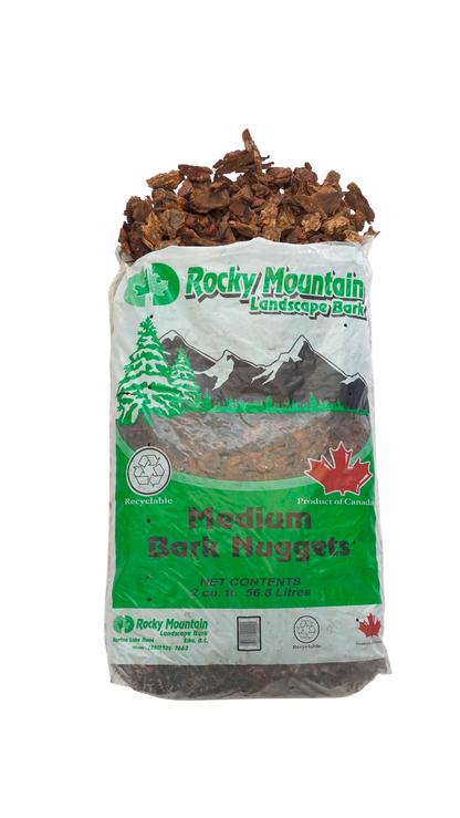 Medium 2” to 3 “ Douglas Fir Bark Nuggets - Full Pallet (50 Bags) or 5.5 cubic yards